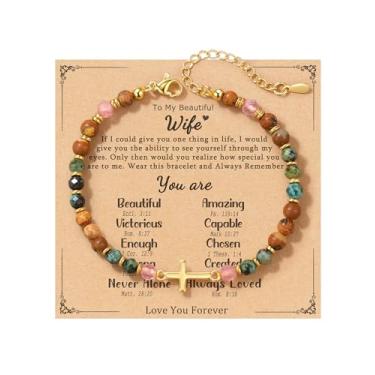 Imagem de Presente de melhor amiga para mulheres, pulseira de cruz cristã para mulheres, presentes de aniversário de batismo e páscoa para mulheres, pulseiras de amizade de melhor amiga, presentes de