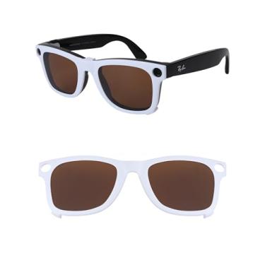 Imagem de HILEEN Clipe polarizado para Ray-Ban Meta Wayfarer RW4008 e Gen 2 RW4012 Grande 53-22 para homens e mulheres proteção UV - marrom
