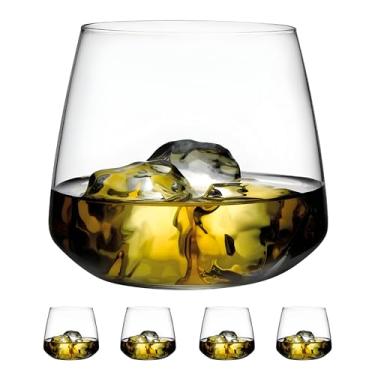 Imagem de NUDE Conjunto de 4 copos de uísque – Mirage 368 g copos de cristal sem chumbo para uísque, uísque e Bourbon – Aro afunilado, seguro para lava-louças, copos modernos de bar conjunto de presente de luxo