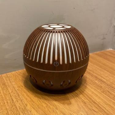 Imagem de Umidificador Difusor Ultrassônico LED Bola 130ml – Aromaterapia, Cromoterapia RGB, USB, Purificador de Ar e Essências, (Marrom)