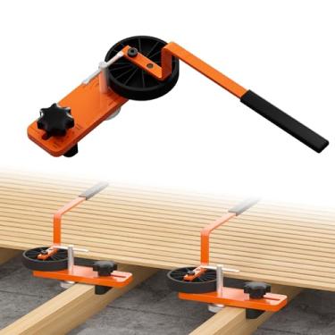 Imagem de Ferramenta de dobra e alisamento de tábuas de convés, dobrador de placa de deck com alavanca ajustável para placas compostas, de madeira e tratadas com pressão, travamento rápido para vigas simples