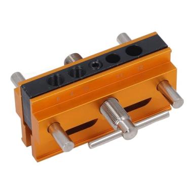 Imagem de Garosa Kit de Gabarito de Cavilha Autocentrante, Guia de Perfuração de Largura Ajustável Em Liga de Alumínio Com 6 Buchas Substituíveis para Furos Retos, Gabaritos de Acessórios de Ferramenta (#12)