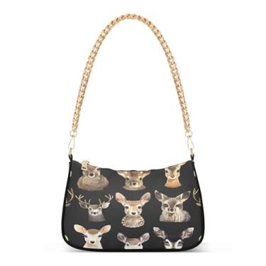 Imagem de CEBUGI Bolsas transversais para mulheres, bolsa de ombro com animais fofos, bolsa de mão elegante com alça de corrente