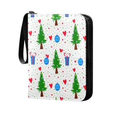 Imagem de Wassud Pinheiros decorados com 4 bolsos, fichário para cartões colecionáveis com 400 cartões padrão à prova d'água TCG CCG MTG álbum presentes para colecionadores, meninos e meninas