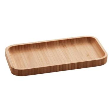 Imagem de Bandeja Retangular 100 Bambu Resistente Alimentos Quentes Frios Lyor