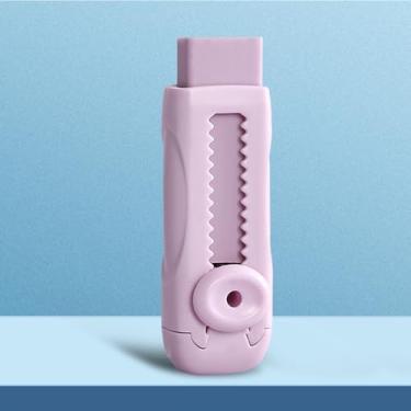 Imagem de 1 borracha criativa e fofa, retrátil para estudantes, desenho, escrita, artigos de papelaria, material escolar, 0,8 x 2,6 x 2,6 cm (rosa)