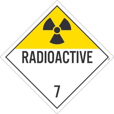 Imagem de NMC Placa radioativa DL16TB - Placa de cartolina de 27,3 cm x 27,3 cm. Placa de cartolina classe 7 pontos com texto preto na base branca