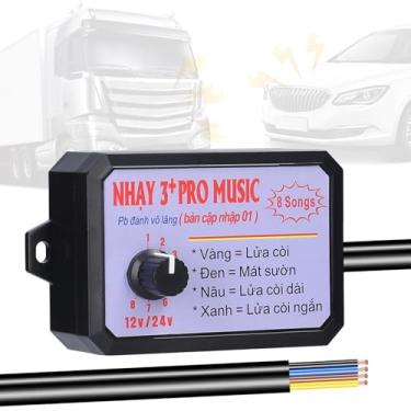 Imagem de Acouto Controlador de Efeito Sonoro de Buzina de Carro, 8 Opções de Som Com Controle de Volume e Design de Botão, para Carro, Caminhão, Barco Marinho 12 24V (8 sons)