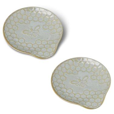 Imagem de GDCZ Pratos de sobremesa de cerâmica, mini pratos de jantar de 13 cm, pratos de jantar para bolo, waffle, lanches, micro-ondas, forno e lava-louças, conjunto de 2 (cinza)