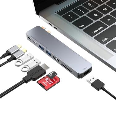 Imagem de BHHB Adaptador de Hub USB C M82 para MacBook Pro Air Docking Station 8 em 2 para Mac Book Accessories 4K@30Hz HDMI, Thunderbolt 4/3, USB 3.0, SD/TF, USB C Docking station Adaptador USB C para Mac M5