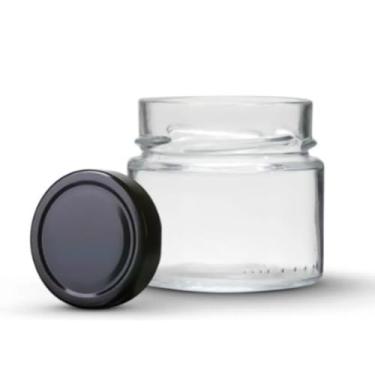Imagem de Kit 15 unidades - Pote de vidro Pianezza - 210 ml - Tampa Preta