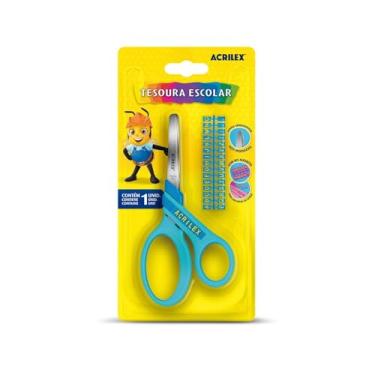 Imagem de Tesoura Escolar, Acrilex, Letras, Azul