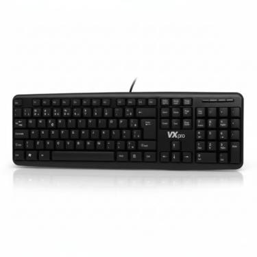 Imagem de Teclado Padrão ABNT2 VXPRO KB110 (Com Fio USB) Idioma Português Preto