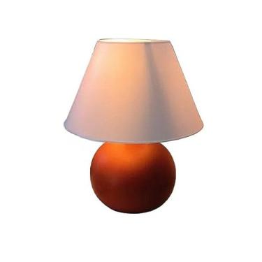 Imagem de Abajur Luminaria De Ceramica Com Cúpula Sala Quarto Ambiente Decoração Adulto Cor Fria(Terracota)