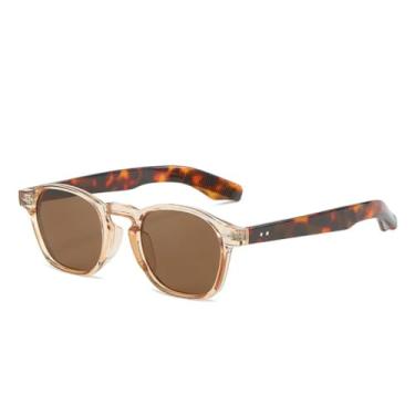 Imagem de VFDHN Óculos de Sol Redondos Vintage com Rebites em Estampa Tartaruga, Unissex, Estilo Retrô, Proteção UV400 (TYJ247-4)