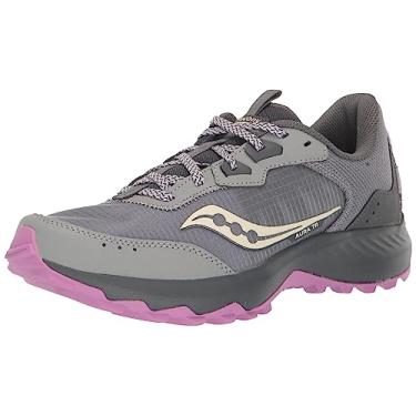 Imagem de Saucony Tênis feminino Aura Tr, Fóssil/Uva, 6.5 Wide