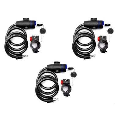 Imagem de Cadeado Trava com Cabo de Aço - Antifurto - Trava para Bike, Moto - Alta Segurança (3)