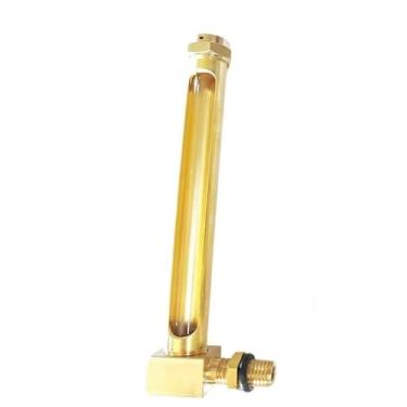 Imagem de 1unid Vidro Visor Nível Óleo Bronze L Forma Janela Única - 1/4"-1/2" BSP/M10-M16 Rosca Macho, 80-500mm Vidro, -40℃ a 300℃ para Torno/Máquinas Industriais(M10x1mm,400mm)