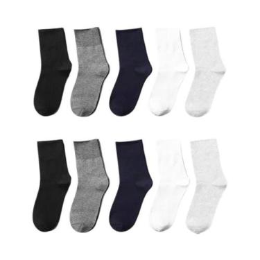 Imagem de Meias De Algodão De Boca Larga Para Diabéticos E Varizes Confortáveis 