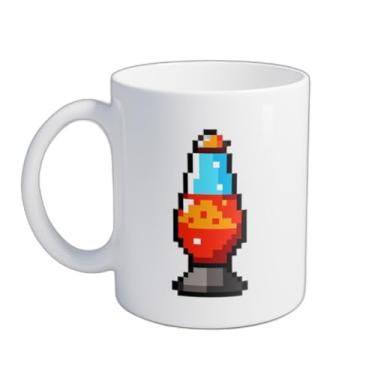 Imagem de Caneca Xícara de Café Porcelana 300ml Lampada de Lava Retro Pixel Art