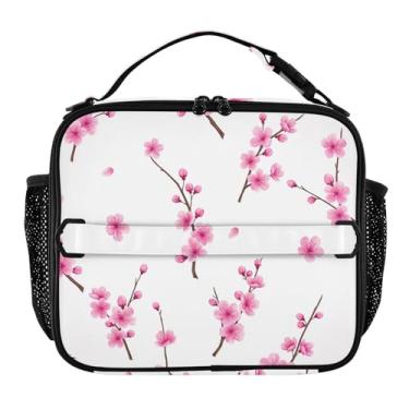 Imagem de Joisal Lancheira com estampa rosa de flores para mulheres, meninas, lancheira masculina e infantil, lancheira para trabalho, bolsa térmica para adultos
