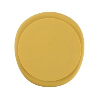 Imagem de Prato Flex Infantil de Silicone, Amarelo, 18x17cm, com Ventosa, Resistente ao Microondas e Freezer