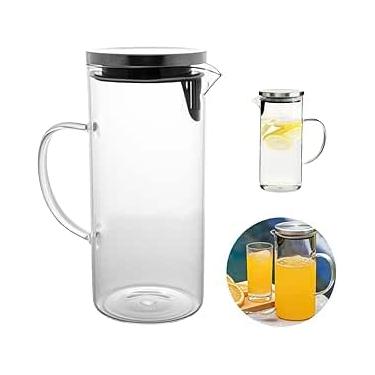 Imagem de Jarra de Vidro Borossilicato com Alça e Tampa Hermética, 1,5 Litros, Resistente a Altas e Baixas Temperaturas
