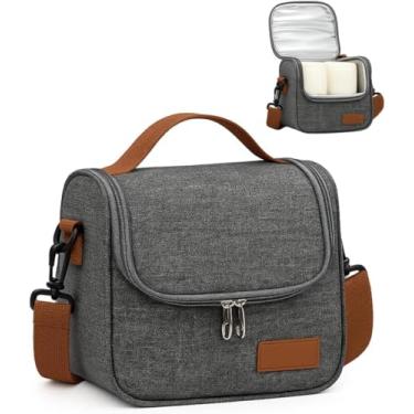 Imagem de Bolsa Térmica Lancheira Para Marmita Trabalho Academia Escola e Passeios Lancheira Escolar Com Alça (Cinza)