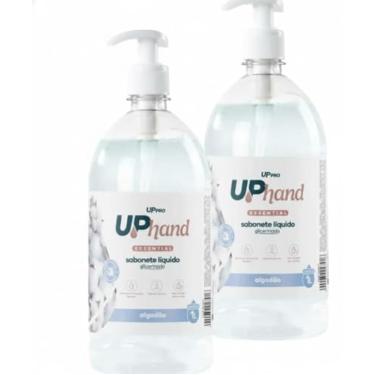 Imagem de Kit 2 Sabonetes Líquidos Glicerinados 1L Algodão Up Hand c/Pump Dispenser