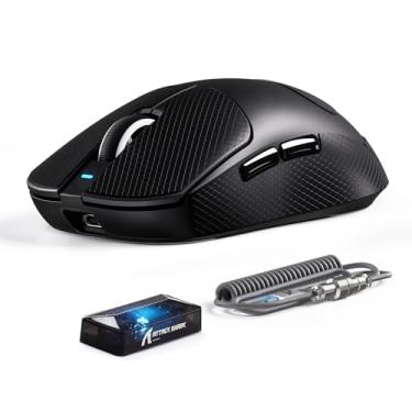 Imagem de ATTACK SHARK Mouse para jogos X8 Ultimate sem fio, sensor PAW3950MAX 42K DPI, MCU nórdico 54L15, sondagem dupla de 8K sem fio/com fio, interruptor óptico, 59 g ratos leves de três modos com cabo