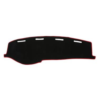 Imagem de TUCKBOLD Capa de painel para Honda Civic antiderrapante | Tapete de painel de console central preto vermelho 1 peça