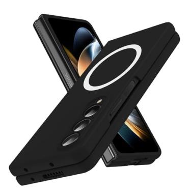 Imagem de CMYFUTNG Capa magnética para Galaxy Z Fold 4 5G, leve, slim fit, proteção contra quedas, resistente à prova de choque, capa para Samsung Galaxy Z Fold 4 5G, capa protetora de policarbonato rígido à