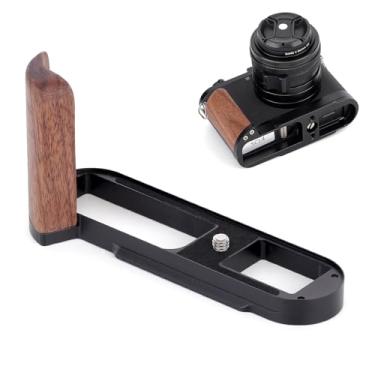 Imagem de SZZCNOX Suporte L de madeira maciça para câmera digital Leica Q2 placa de base de liberação rápida integrada para Arca, sem bloqueio de bateria e compartimento de cartão de memória (madeira de