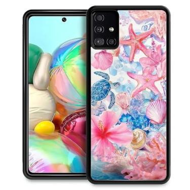 Imagem de FKBRCL4U Capa para Samsung Galaxy A51, design gráfico para meninas e meninos, silicone macio, acrílico, proteção contra choque, projetada para Samsung Galaxy A51, estética italiana, verão, litoral