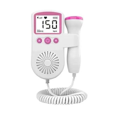 Imagem de Sonar Doppler Fetal Portátil Ouça Batimentos do Bebê LCD (Rosa)