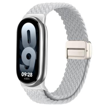 Imagem de Issinlky Pulseira trançada de nylon compatível com Xiao Mi Band 8/9/10, tira elástica para mulheres e homens