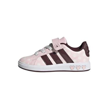Imagem de adidas Tênis infantil unissex Disney Grand Court elástico de renda e alça, Minnie Mouse/rosa claro/rubi aurora/branco giz, 12.5 Little Kid