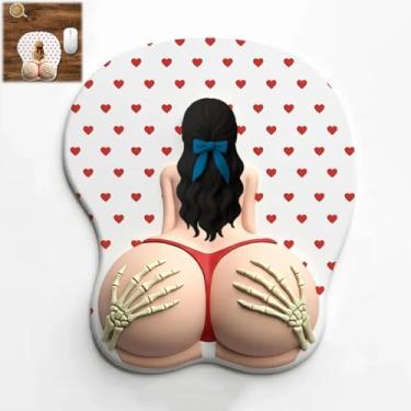 Imagem de Husband Property Tapete de mouse 3D com descanso de pulso, descanso de pulso ergonômico em gel, base de borracha antiderrapante, mouse de silicone macio para mesa de escritório, presente personalizado