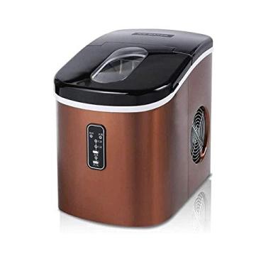 Imagem de Máquina de gelo de aço inoxidável para máquina de gelo, bancada para casa, cubos de gelo prontos em 6 minutos 12,7 kg de gelo por 35 horas, função de autolimpeza, visor LCD qujunji