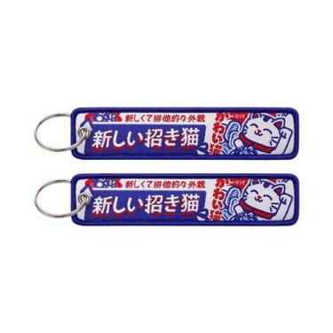 Imagem de Chaveiro Gato Da Sorte Bordado Japonês Para Carros, Mochilas, Etiqueta