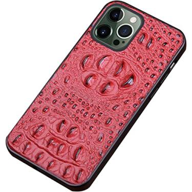 Imagem de BKUANE Capa de couro premium para iPhone 12/12Pro (6,1 polegadas), capa resistente a arranhões à prova de choque, capa de TPU premium para smartphone iPhone 12/12Pro (Cor: vermelho)