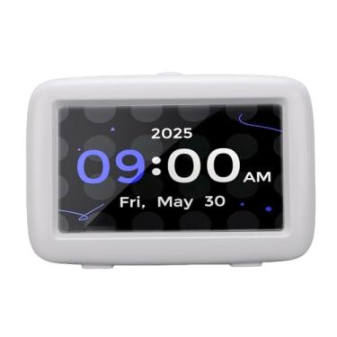 Imagem de SPYMINNPOO Relógio de Mesa Digital, Display Grande Com Números Em Negrito para Fácil Leitura, Exibição Simultânea de Hora e Data (Plugue dos EUA 100-240V)