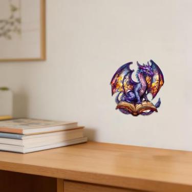 Imagem de Decoração acrílica em forma de adesivo de dragão sentado, adequado para decoração de casa na sala de estar ou escritório. Escolha de presente ideia: Halloween, Natal, aniversário, aniversário, dia dos