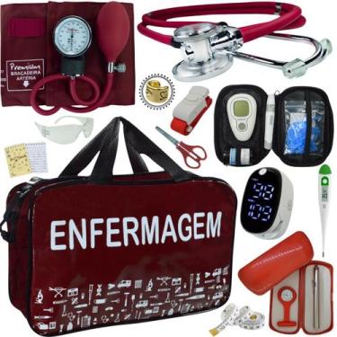 Imagem de Kit Enfermagem Aparelho Pressao Esteto Completo Promocao Top - Love Sa