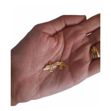 Imagem de Kit 100 Medalhas Divino Espírito Santo Dourado Pombinha Paz - caf