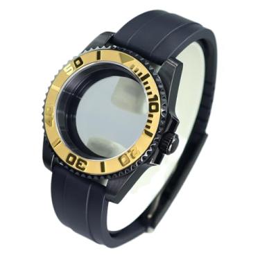 Imagem de FEIYASHI Black Yacht Design 200M Caixa de relógio à prova d'água para NH35 NH34/36/38 Miyota8215 ETA2824 Movimento Safira Glass Watch Case, Tampa inferior de vidro 6, For Miyota8215 8205 Movement
