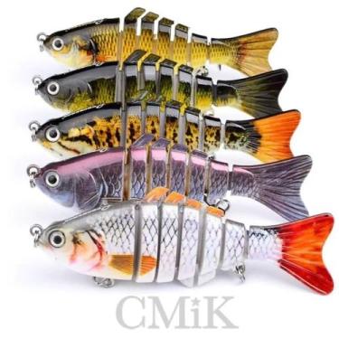 Imagem de Kit Tucunaré com 5 Iscas Artificiais Lambari Articulado CMIK 855 + Est