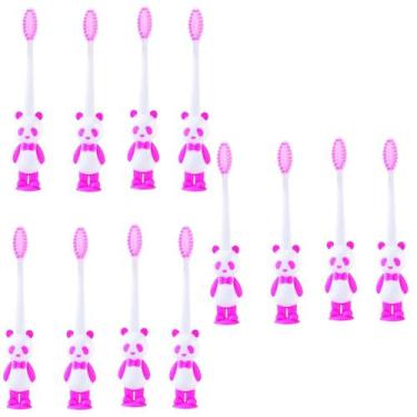 Imagem de kit 12 escovas de dente infantil fofinha desenho de 2 a 6 anos higiene