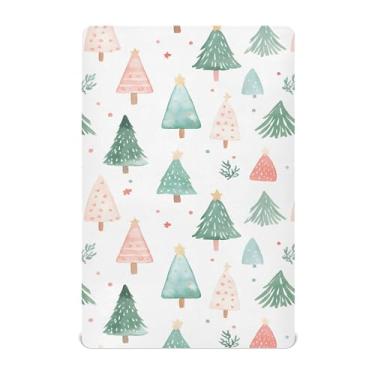 Imagem de SEHANY Lençóis de berço de árvore de Natal para meninos e meninas, de microfibra macia, respirável, 78 x 99 cm, lençol com elástico para berço padrão e colchão infantil