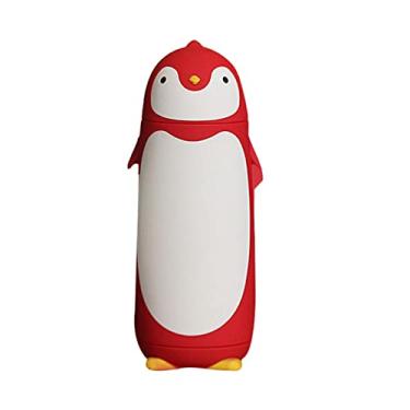 Imagem de GLOGLOW Garrafa de água para Copo Com Design de Pinguim, 300ml, Copo Portátil para Crianças, Isolamento Térmico, Vidro ABS PP, 2,91 X 2,91 X 7,44 Polegadas, Talheres para Uso Externo (Vermelho)
